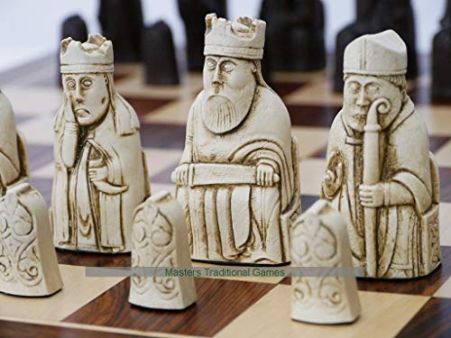 Berkeley Chess Isle of Lewis Chess Set (Cream and Brown, Board Not Included)
