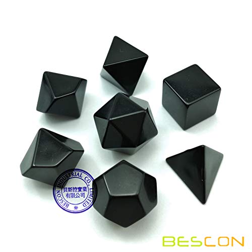 Bescon Blank Polyhedral RPG Dice Set 42pcs Artist Set, Solid Black and White Colors in Complete Set of 7, 3 Sets for Each Color, DIY Dice