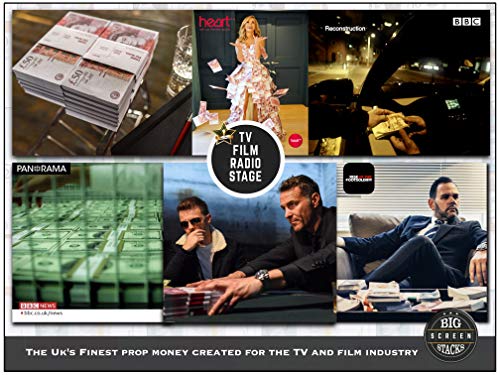Big Screen Stacks Realista falso dinero ficticio fotografía libras (50 facturas malas con carta de facturas gratis) perfectas para películas, redes sociales y juegos de casino