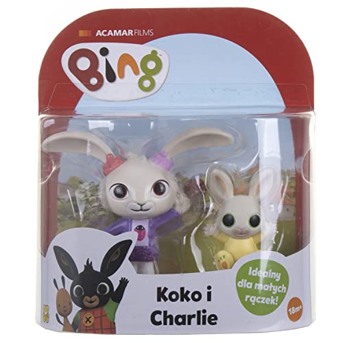 Bing Figurenset 2er Pack: Charlie i Koko Bunny Rabbit Niños Coleccionable 7-9 cm