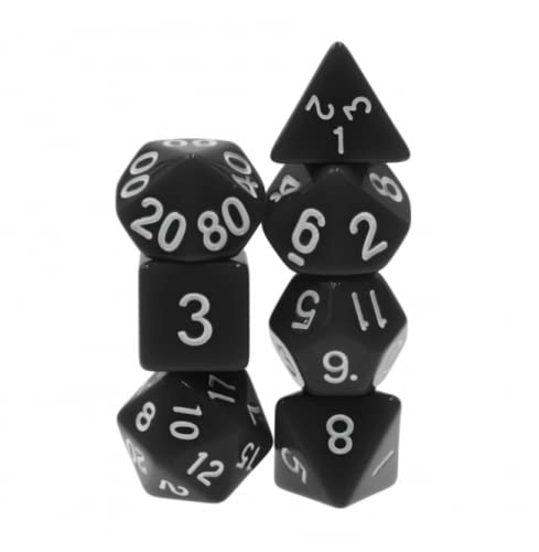 Black Hole - Polyset Dice | Polydice | Black Opaque and White | Dice Set of 7 Pieces| D&D and RPGs | Plastic Dice Set for Dungeons and Dragons | Polyhedral Dice Set | DND / D&D / Dungeons and Dragons