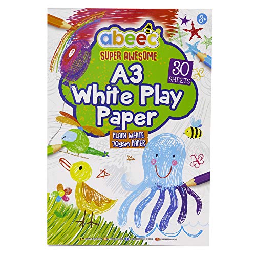 Bloc de dibujo para niños (3 paquetes de papel) incluye 2 blocs de dibujo A4 y 1 cuaderno de bocetos A3 – 150 hojas en total de papel de dibujo.