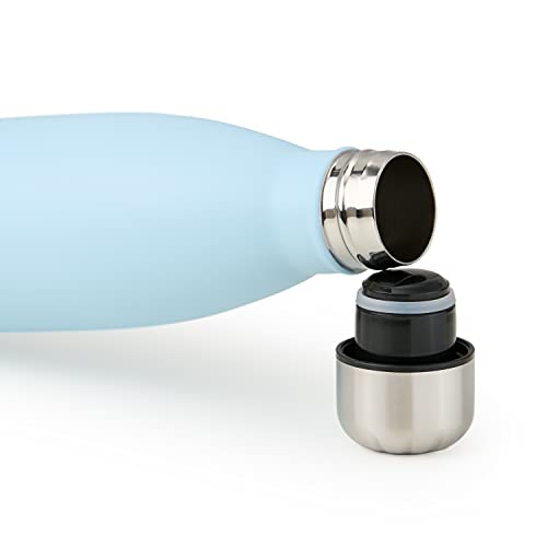 Blumtal Botella de Agua de Acero Inoxidable - Botella Témica sin BPA, Termo con pared Doble Aislamiento, Azul Claro, 500ml