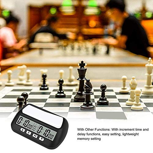 bobotron Reloj de ajedrez, temporizador digital de ajedrez y temporizador de juego, portátil, 3 en 1, profesional, color negro