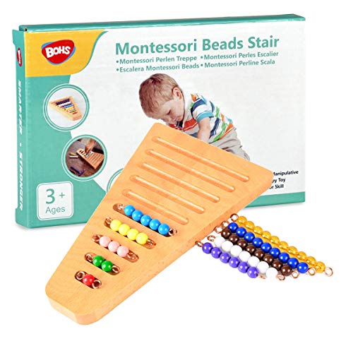 BOHS Montessori 1-10 de Bolas de Escalera con Soporte - Montessori Matemáticas Materiales manipulativos - Aprendizaje Preescolar Juguetes educativos