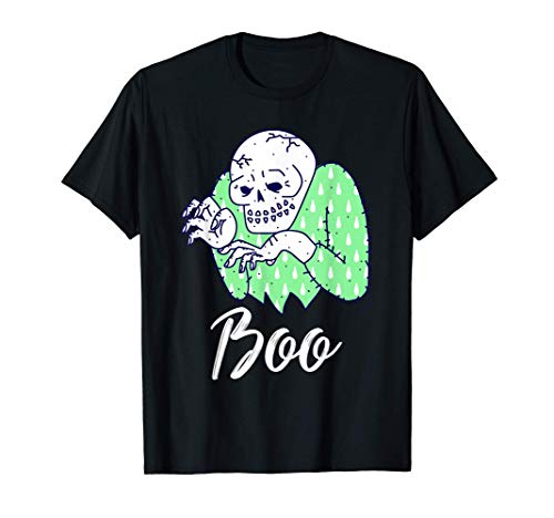 Boo Halloween Funny Scary Skeleton Trick Or Treater Camiseta
