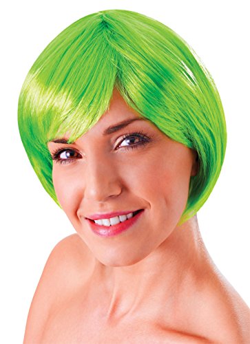 Bristol Novelty BW865 Flirty Flick peluca, mujer, verde neón, talla única