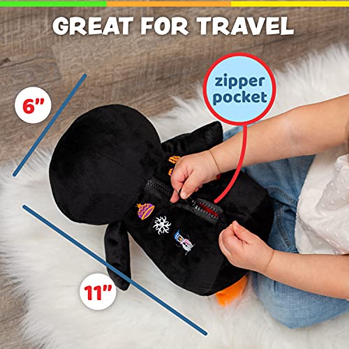 BUCKLE TOY Blizzard Penguin - Toddler Early Learning Basic Life Skills Children's Plush Travel Activity by Buckle Toys