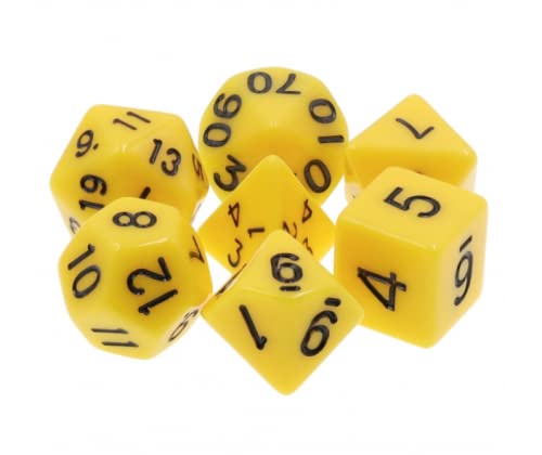 Bumblebee - Polyset Dice | Polydice | Yellow Opaque and Black | Dice Set of 7 Pieces| D&D and RPGs | Plastic Dice Set for Dungeons and Dragons | Polyhedral Dice Set | DND / D&D / Dungeons and Dragons