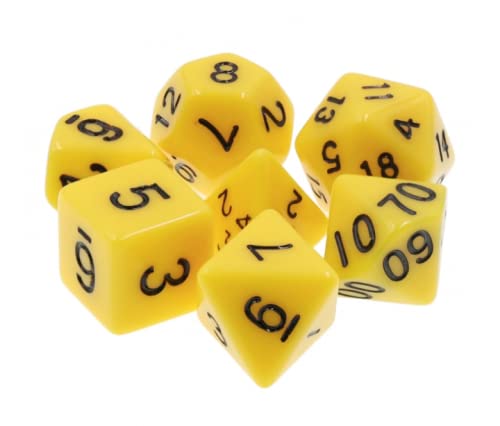 Bumblebee - Polyset Dice | Polydice | Yellow Opaque and Black | Dice Set of 7 Pieces| D&D and RPGs | Plastic Dice Set for Dungeons and Dragons | Polyhedral Dice Set | DND / D&D / Dungeons and Dragons
