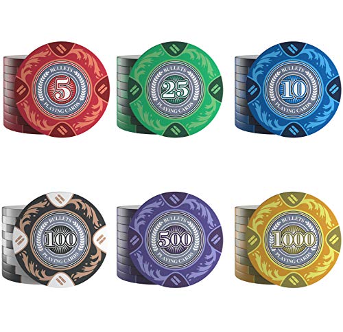Caja de póquer de diseño Tony Juego de póquer de Lujo con 300 fichas de Arcilla, guía de póquer, botón para repartir y Balas Cartas de póquer de plástico