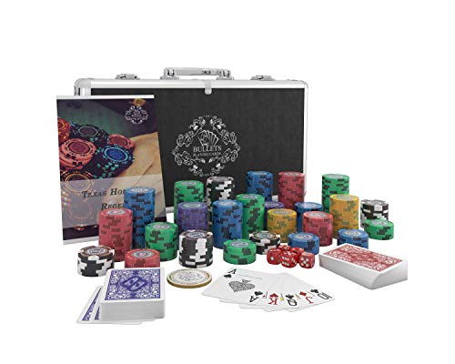 Caja de póquer de diseño Tony Juego de póquer de Lujo con 300 fichas de Arcilla, guía de póquer, botón para repartir y Balas Cartas de póquer de plástico
