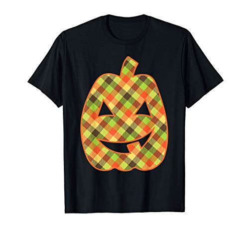 Calabaza Grande de Buffalo Plaid naranja disfraz halloween Camiseta