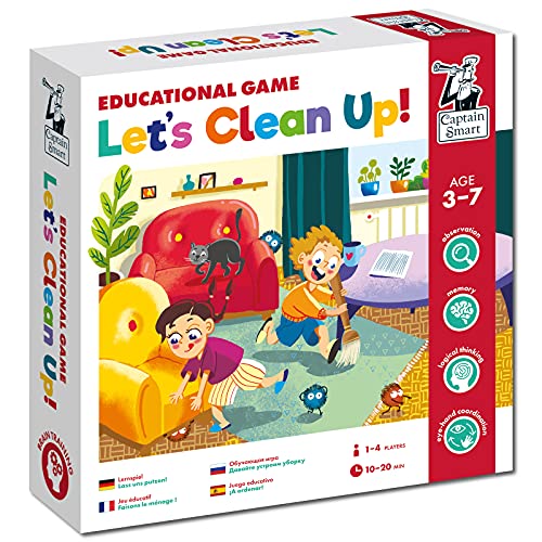 Captain Smart Juego educativo para niños, deja que los limpien | Reflectos, juego de mesa para niños y niñas de 3 años | 1 – 4 jugadores | puzle, juguete educativo, regalo para niños de 3 – 7 años