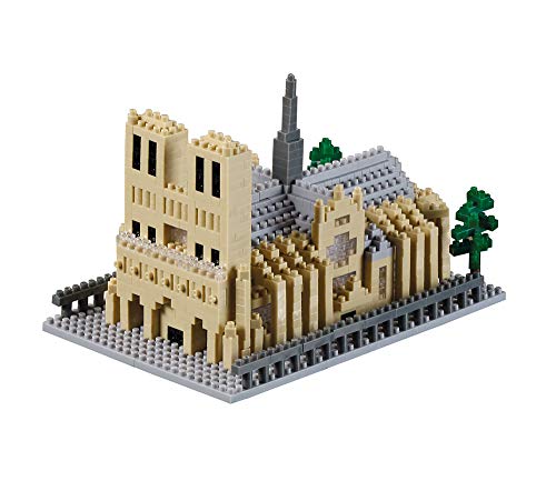 Catedral de Notre Dame, Rompecabezas 3D, Francia Edición, 928 Piezas, 5 dificultad para los Expertos, Multicolores - Brixies 410168