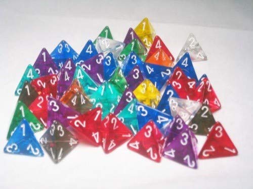 Chessex- Translucent: Bag of 50 Assorted Polyhedral D4 Juegos (CHX29604)