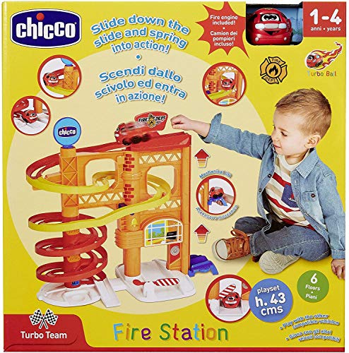 Chicco – Juego Playset Turboball Caserma de Bomberos, 1 – 4 años