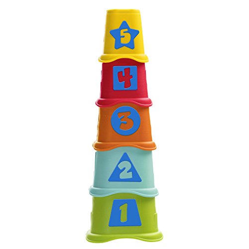 Chicco- Torre 2 en 1 Cubos apilables de Colores, Muticolor (00009373000000)