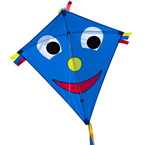 CIM Cometa - Happy Eddy Blue - por niños con Edad a Partir de 3 años - 67x70cm - Cordón y Cola de la Cometa incluidos