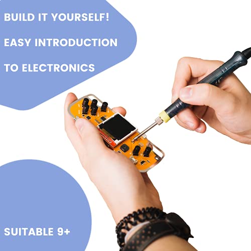 CircuitMess Nibble - Kit de bricolaje de consola de juego – Kit de ciencia electrónica para niños – Aprende electrónica y codificación – Proyectos STEM para niños de 9+ - Juego de construcción STEM