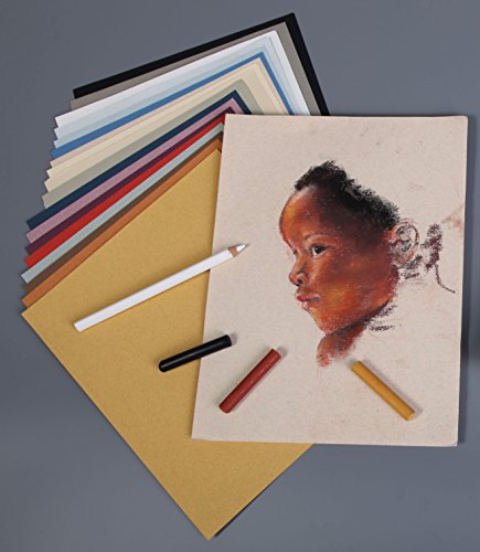 ClaireFontaine 96775C - Une pochette papier Ingres 12 feuilles 24x32 cm 130g, couleurs assorties
