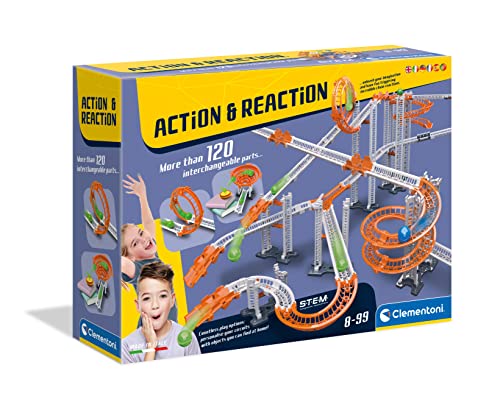 Clementoni- Action & Reaction - Mega set, circuito canicas - pista de canicas m( 97856)