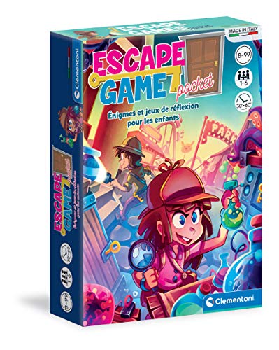 Clementoni- Escape Game – Formato de Viaje Mesa Divertido – Juego Educativo – Fabricado en Italia a Partir de 8 años (52542)