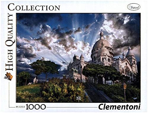 Clementoni - Puzzle 1000 piezas paisaje ciudad Paris MontMartre, Puzzle adulto (39383)
