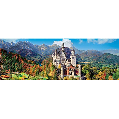 Clementoni - Puzzle 1000 piezas panorámico paisaje Castillo de Neuschwanstein, Puzzle adulto (39438)