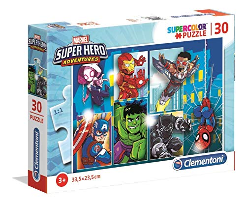Clementoni - Puzzle infantil 30 piezas Super héroes, puzzle a partir de 3 años (20256)