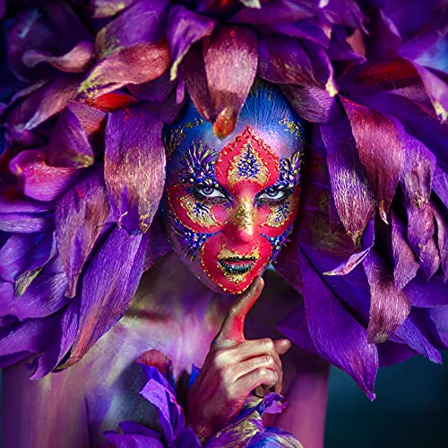 Colorido rosa Loco Diversión Lentes de contacto 'Púrpura Luna tic' con gratis Casos de lente para Carnaval, Carnaval y Halloween
