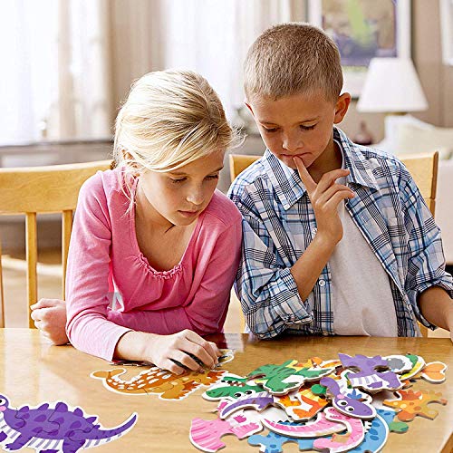 Comius Sharp Puzzle de Madera, 6 Pack Rompecabezas Puzzle Juguetes Bebes para Niños de 1 2 3 4 5 Años Montessori Educativos Regalos 3D Patrón Puzles con Caja de Rompecabezas de Metal (Dinosaur)