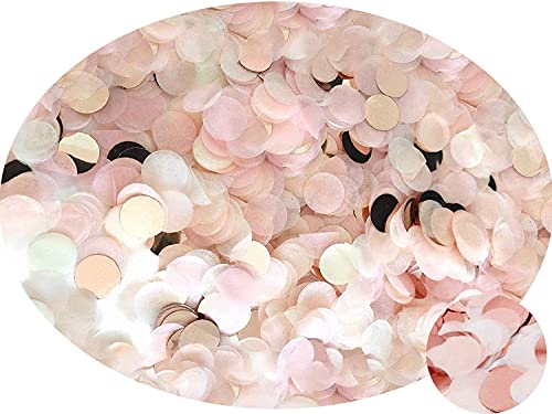 Confeti de color oro rosa, 1 cm, redondo, 40 g, 2000 unidades, decoración elegante y moderna para fiestas de cumpleaños, bodas, baby shower, Nochevieja