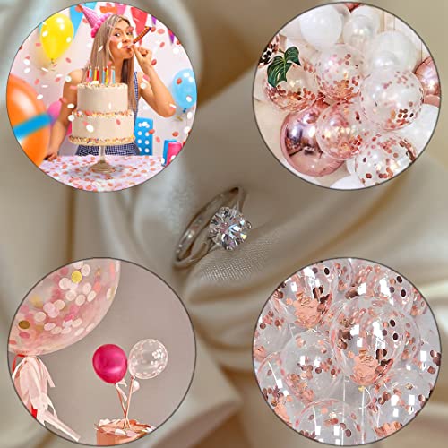 Confeti de color oro rosa, 1 cm, redondo, 40 g, 2000 unidades, decoración elegante y moderna para fiestas de cumpleaños, bodas, baby shower, Nochevieja