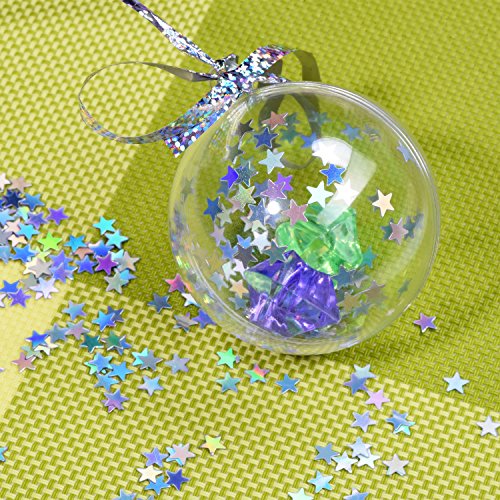Confeti de Estrella Confeti Brillante Estrellas de Holográfica para Decoración de Navidad, Suministros de Fiesta de Boda y Arte de Uña, Multicolor, 1/4 Pulgadas