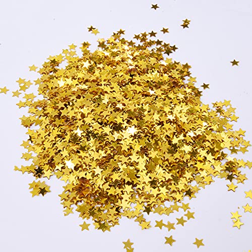 Confeti de Estrella Dorado Confeti Metálico de Mesa Lentejuelas para Decoraciones de Fiesta y Boda, 30 Gramos/ 1 onza