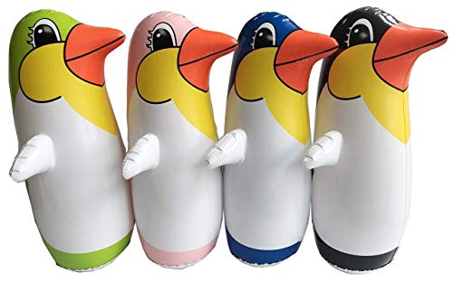 Creaciones Llopis- Pingüino Hinchable balancín 34cm 4 Colores, Colores Surtidos (60044)
