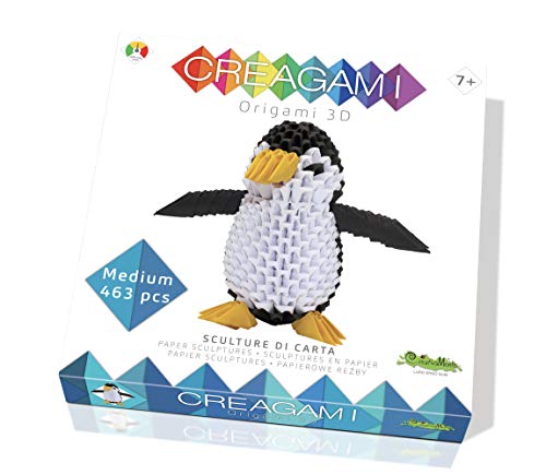 CreativaMente - Creagami Pingüino - Juego de Creatividad Origami modulares, Multicolor, 721