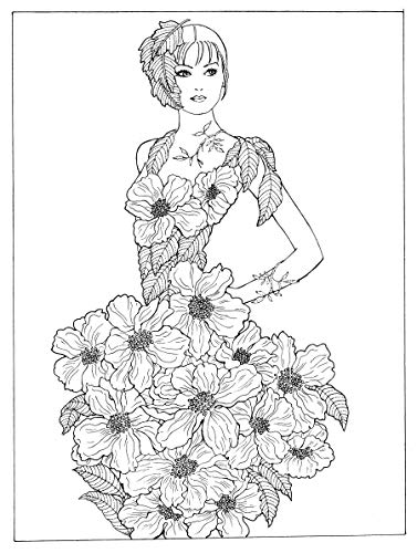 Creative Haven Flower Fashion Fantasies (Creative Haven Coloring Books)