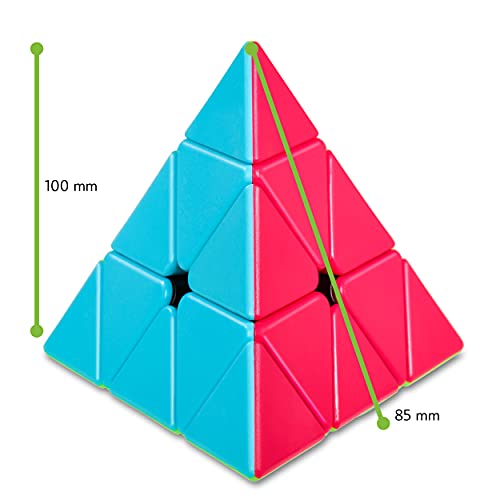 CUBIDI La pirámide del Cubo de Magico, emocionante Rompecabezas de Pyraminx para Niños Sin Pegatina Pieza - 1