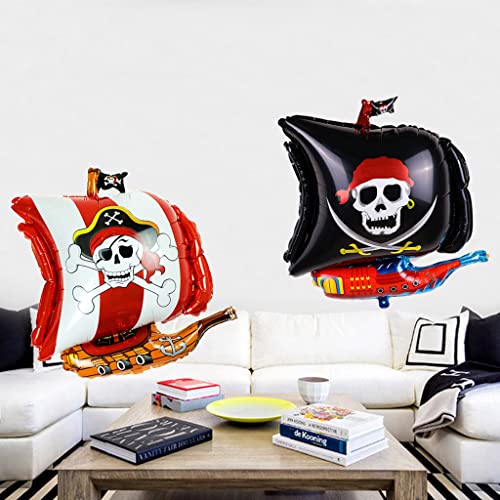 Cymeosh Set de decoración de cumpleaños para niños, globos piratas, decoración de cumpleaños para 4 años, globo de barco pirata