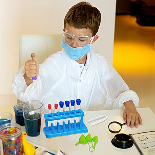 deAO Laboratorio de Ciencias Kit para Principiantes Juego de Imitación para Niños y Niñas Incluye Manual de Experimentos, Bata, Tarjeta de Identificación y Accesorios de Laboratorio Característicos
