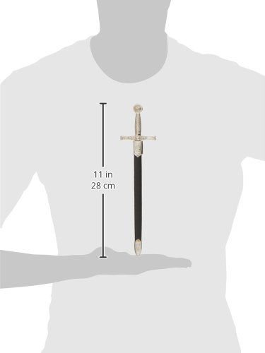 Denix Abrecartas Espada Excalibur del Rey Arturo Fabricada en Metal de 27 cm con Funda, Arma Decorativa sin Filo