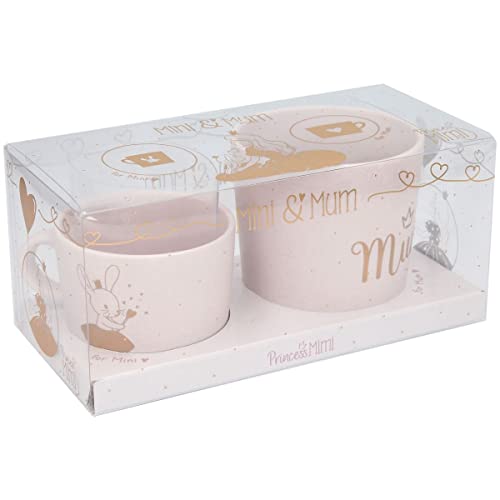 Depesche Mimi-Juego de 2 Tazas de café para mamá e Hija, con Texto en inglés Mum y Little Princess, en Caja de Regalo, Color Rosa. (11554)