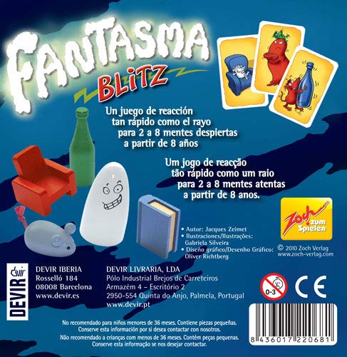 Devir Fantasma Blitz Juego De Mesa, 13 X 4 X 13 Cm, Multicolor, Única (Bgblitz) + Juego Polilla Tramposa (Bgpoli)