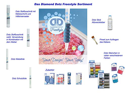 DIAMOND DOTZ Freestyle-Pegamento de 75 ml con Base de Agua para adherir Diamantes a Madera, Vidrio, Metal y Textiles, Transparente (Pracht Creatives Hobby DDA-032)