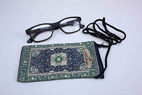 Diseño de alfombras exóticas Gafas Caja de teléfono Regalo inusual Turquía Turco Tradicional Verde