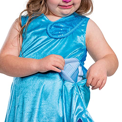 Disfraz de amapola para niños, disfraz oficial adaptativo de Trolls con características de accesibilidad, tamaño clásico mediano (7-8)