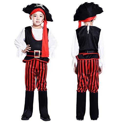 Disfraz de pirata - corsario - niño - disfraces infantiles - halloween - carnaval - cosplay - accesorios - talla l - 7/10 años - 120/130 cm - idea de regalo original cosplay