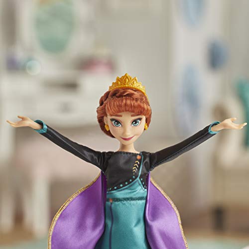 Disney Frozen 2 Muñeca Cantarina Anna, Color Verde y Violeta (Hasbro E8881TG0)